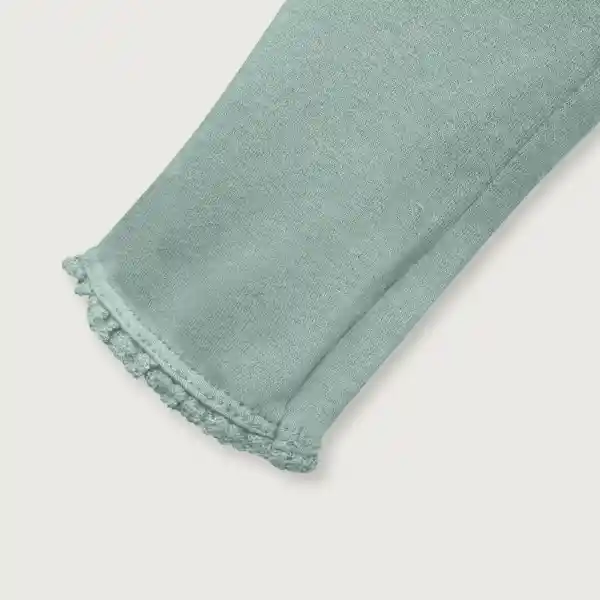 Calza Con Broderie Niña Verde Musgo Talla 12M Opaline