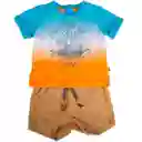 Conjunto Bebé Niño Azul Petróleo Talla 3 A Pillín