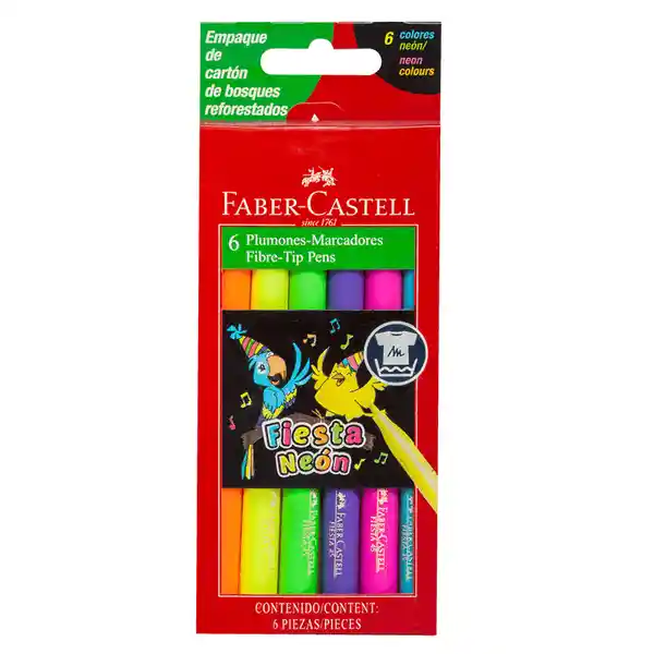 Faber Castell Marcador 45 Fiesta Neon Est x 6 Und Fab