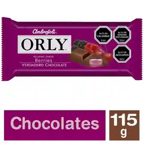 Orly Barra de Chocolate con Relleno Sabor Berries