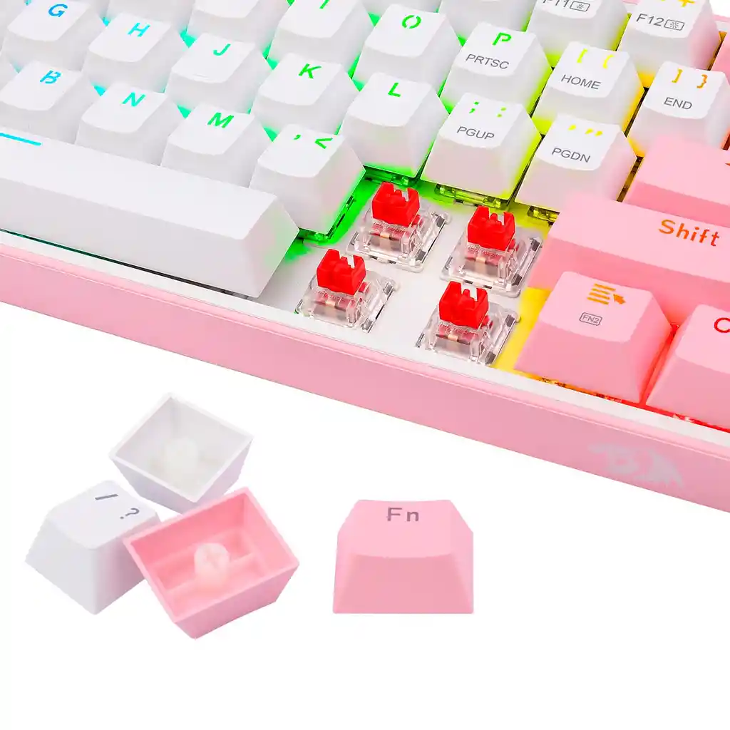 Teclado Mecanico Fizz Pro Switch Red K616 White/pink