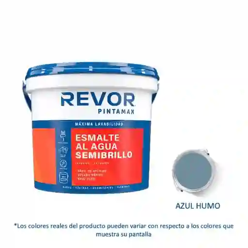 Revor Esmalte al Agua Semibrillo Pintamax Azul Humo 3.78 L