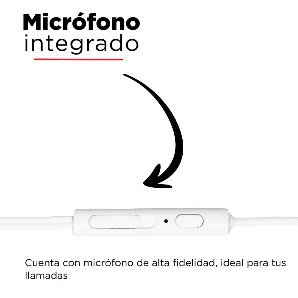 Miniso Audifonos De Cable 1318 Blanco 11m