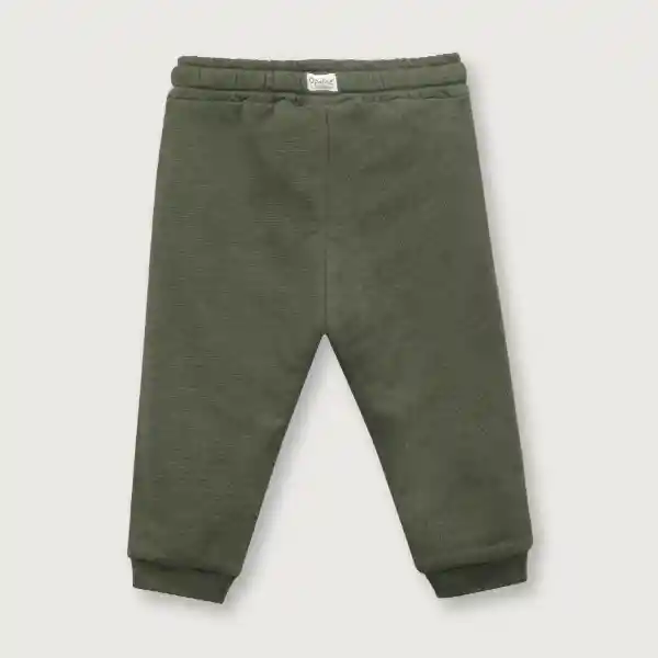 Pantalón Buzo Esencial Niño Verde Militar Talla 12M Opaline