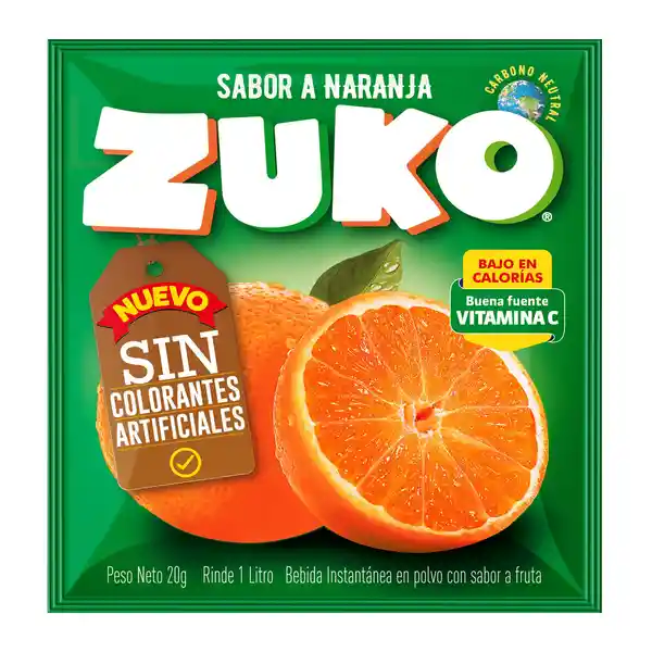 Zuko Bebida en Polvo Naranja