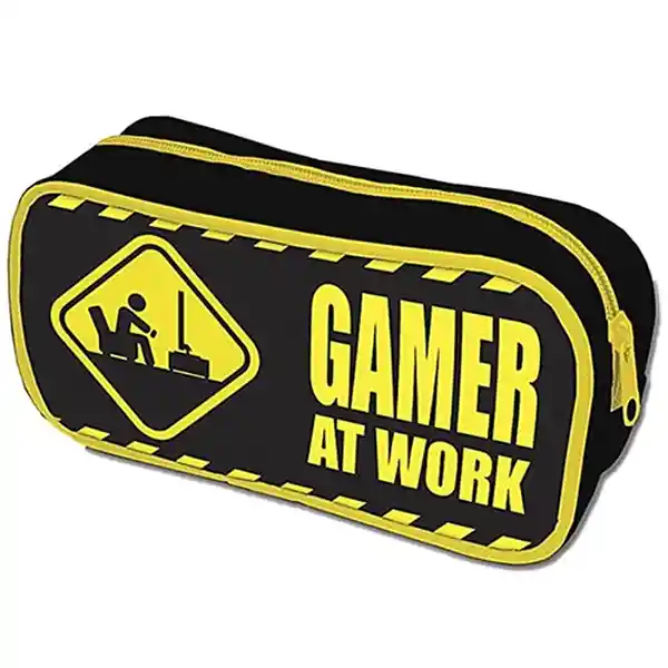 Estuche Para Lapices Gamer at Work Caution Sign