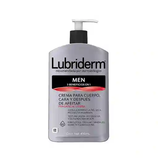 Lubriderm Men Crema Corporal 3 Beneficios en 1 Fragancia Ligera