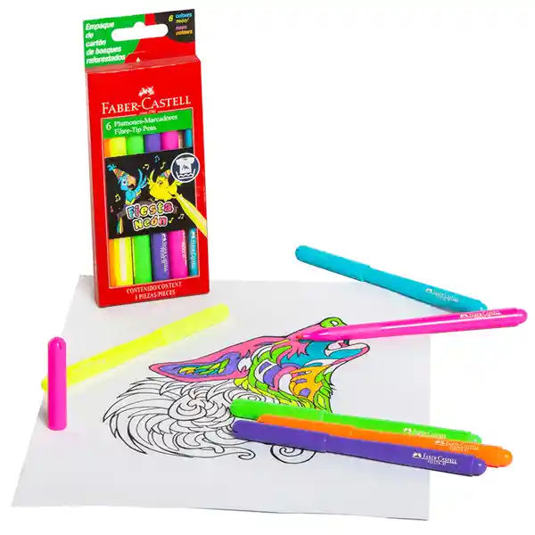 Faber Castell Marcador 45 Fiesta Neon Est x 6 Und Fab