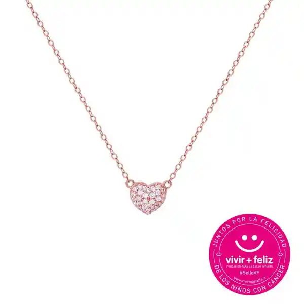 Boaz Collar Corazón Bañado en Oro Rosado