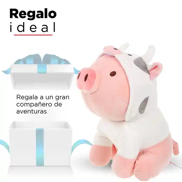 Miniso Peluche Cerdito Sentado Con Capucha de Vaca 27.9 cm