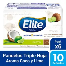 Elite Pañuelos Desechables Triple Hoja Aroma Coco Lima