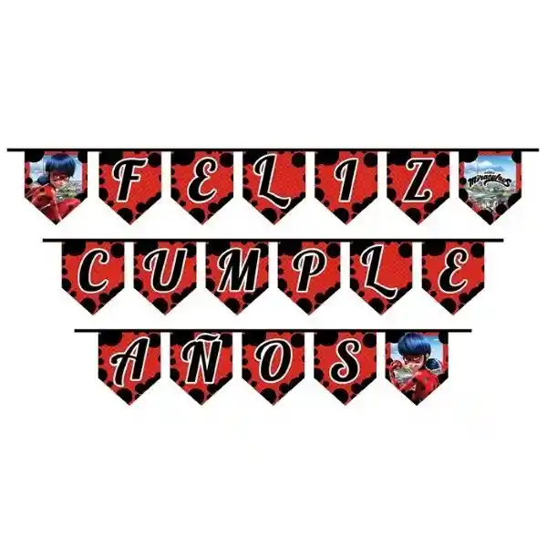 Guirnalda Feliz Cumpleaños Ladybug