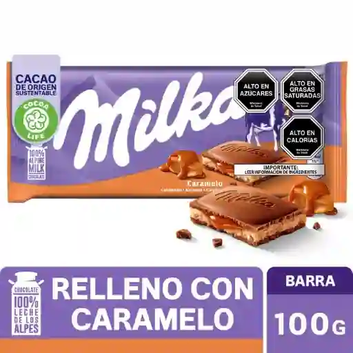 Milka Chocolate de Leche Relleno Con Crema de Caramelo