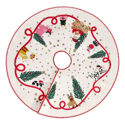 Cubre Árbol Estampado Navideño 60 cm Casaideas