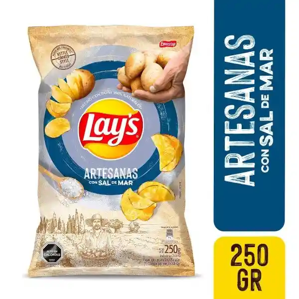 Lays Papas Fritas Artesanas Sal de Mar