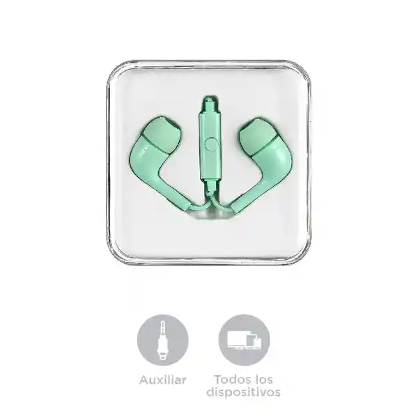 Miniso Audífonos de Cable Verde Menta Mod Hf233