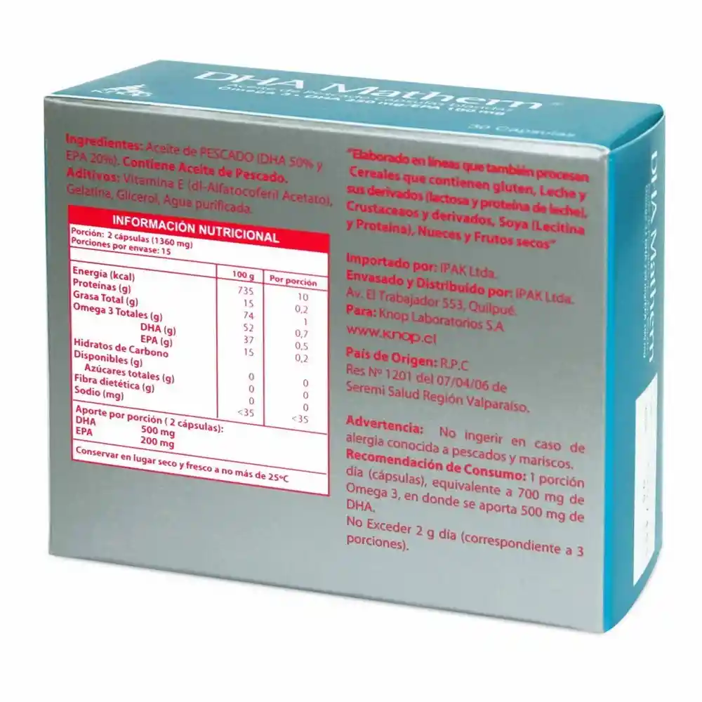 Mathern Omega 3 + DHA (250 mg) + EPA (100 mg)