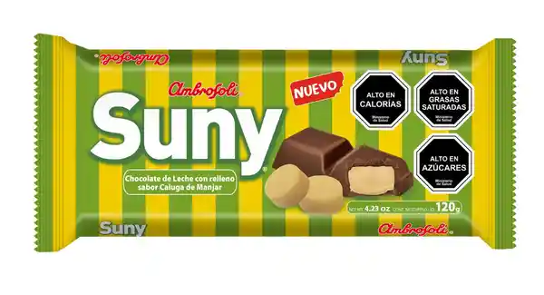 Suny Chocolate de Leche Con Relleno Sabor Caluga de Manjar