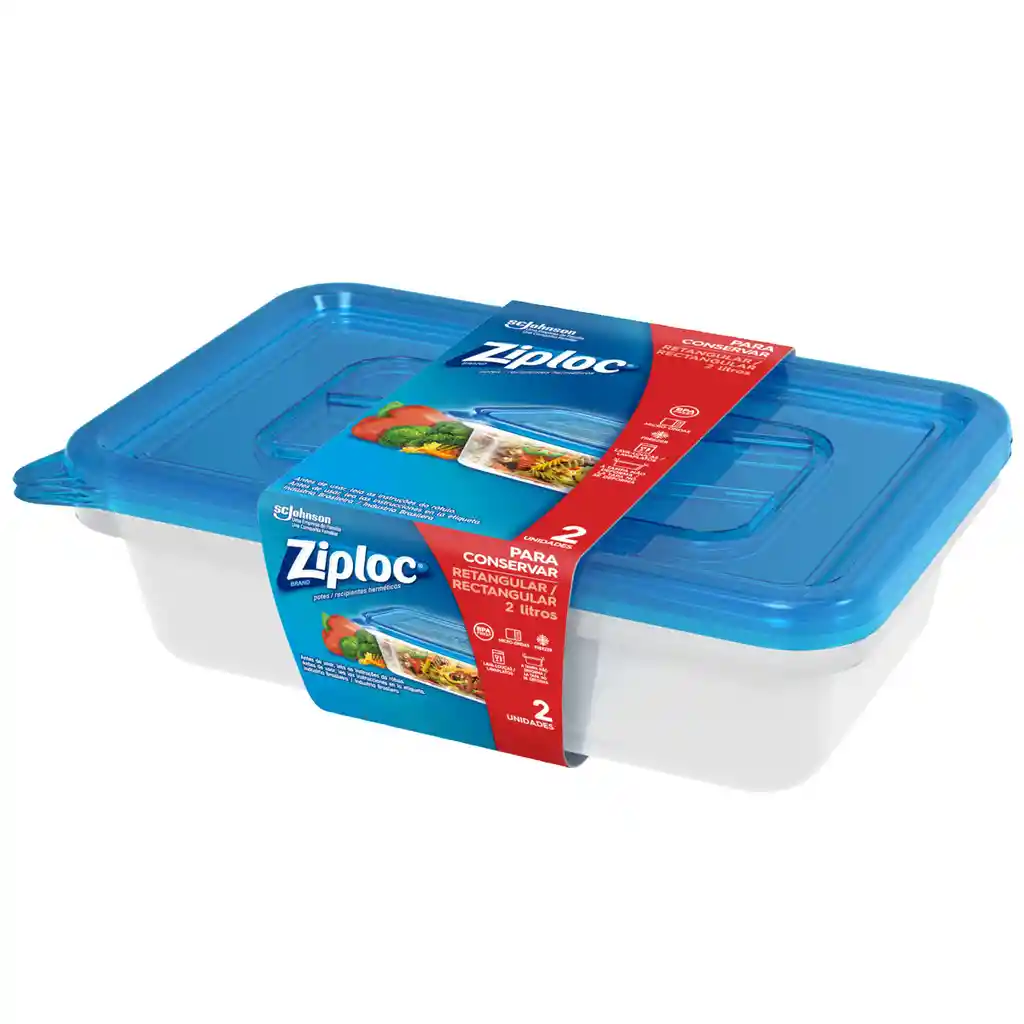 Ziploc Contenedor Hermetico Con Tapa Rectang 2 Un