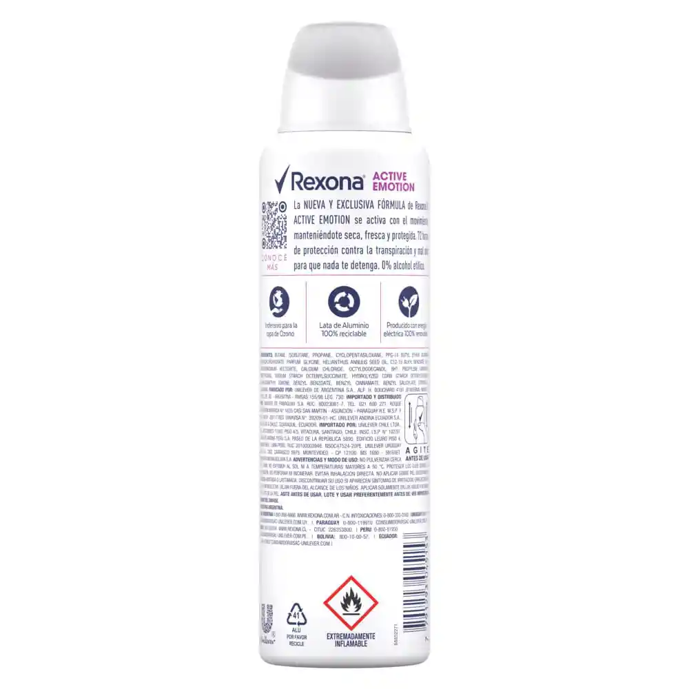Rexona Antitranspirante Active Emotion en Aerosol