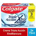 Pasta Dental Colgate Triple Acción Extra Blanco 90 g x 3 Und