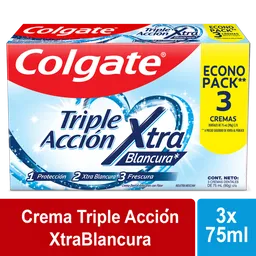 Pasta Dental Colgate Triple Acción Extra Blanco 90 g x 3 Und