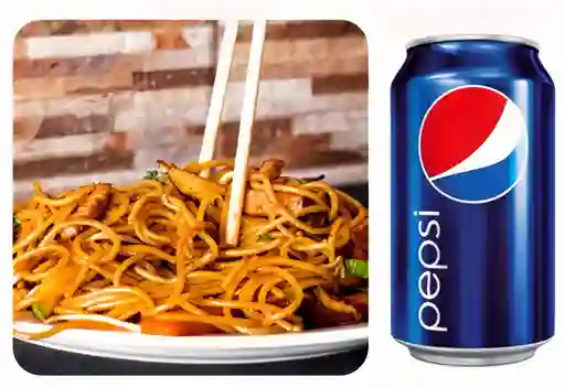 Chaomian de Pollo O Cerdo Asado + Bebida