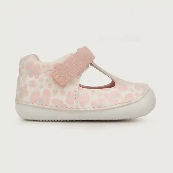 Opaline Zapatos Reina Velcro de Niña Rosada Talla 19