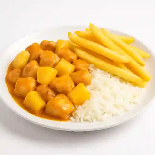 Colacion pollo piña - papas fritas