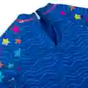 Polera Uv Niña Azul Pillín Talla 6 A