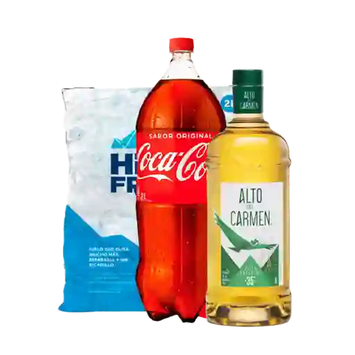 Promo Alto 1 L + Coca Normal 3 L + Hielo 2kg