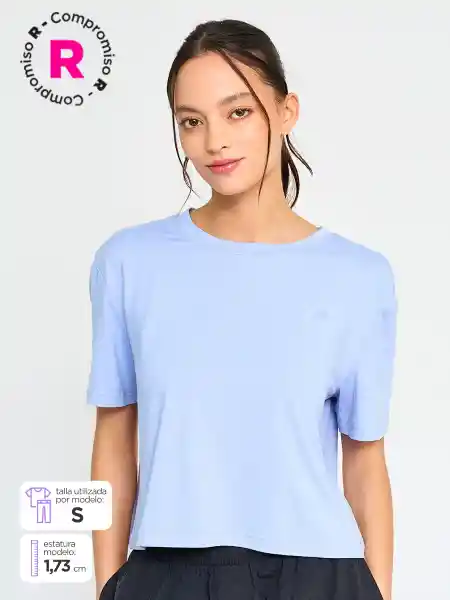 Head Polera Manga Corta Baia Mujer Celeste M SS25