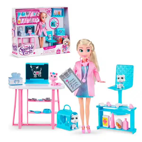 Zuru Sparkle Girls Clinica Veterinaria Con Muneca De Mascotas De