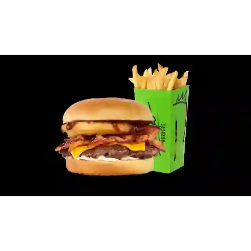 Rodeo Burger + Papas Fritas