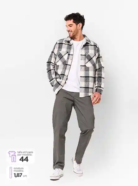 Index Pantalón New Smoke Tt Gris Oscuro Talla 42