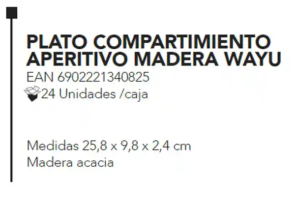 Wayu Plato Compartimiento Aperitivo Madera