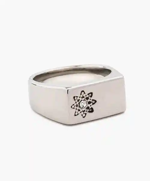 Anillo Acero Inoxidable Flor Brillante Plateado 8 Lounge