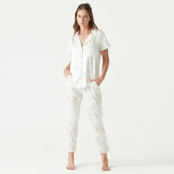 Pijama Roma Manga Corta Ivory Talla L Bbz Barbizon