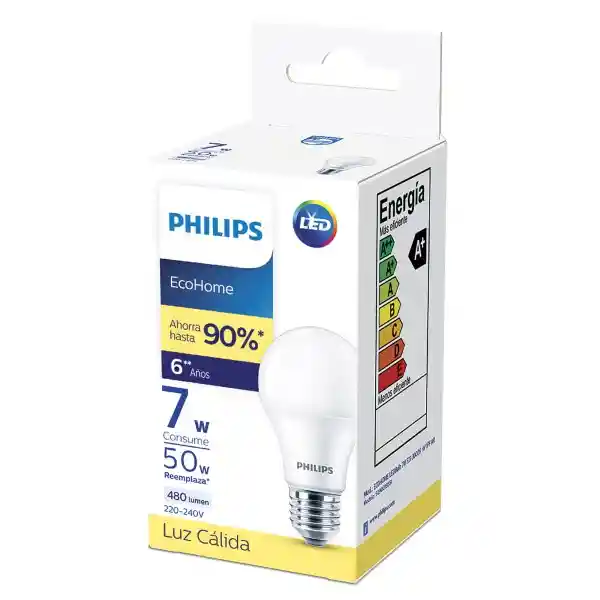 Philips Foco Ampolleta Led Blanca EH 8W E27LC