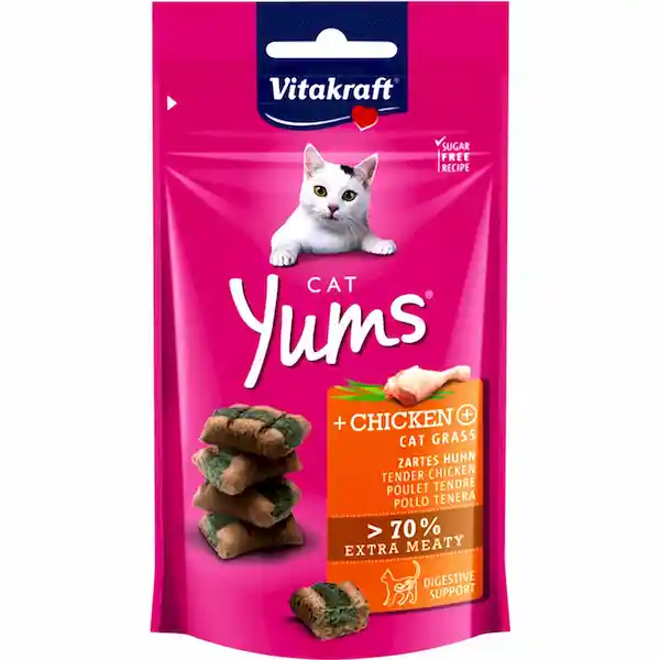 Vitakraft Snack Para Gatos Yums de Hierba Gatera y Pollo