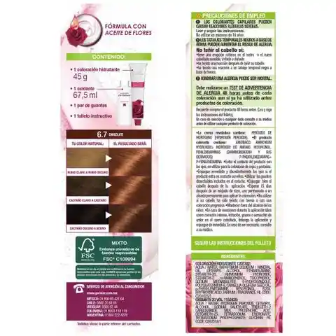 Garnier-Cor Intensa Tinte para el Cabello Tono 6.7 Chocolate