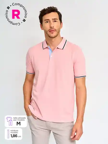 Kenneth Stevens Polera Manga Corta M2 Enaro Rosado M SS25