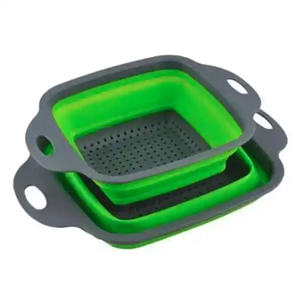 Pack 2 Coladores Escurridor Rectangular Cocina Verde