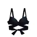 Bikini Estilo Sostén Con Barba Cruzado Color Negro Talla M Samia