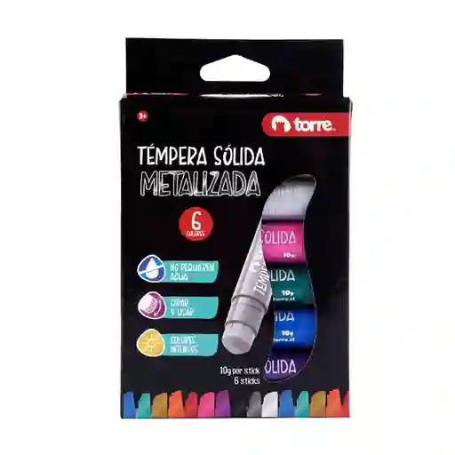 Témpera Sólida de Colores Metálica Torre