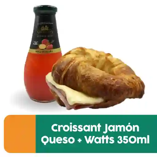 Croissant Jamón Queso + Watts Jugo Piña Guayaba