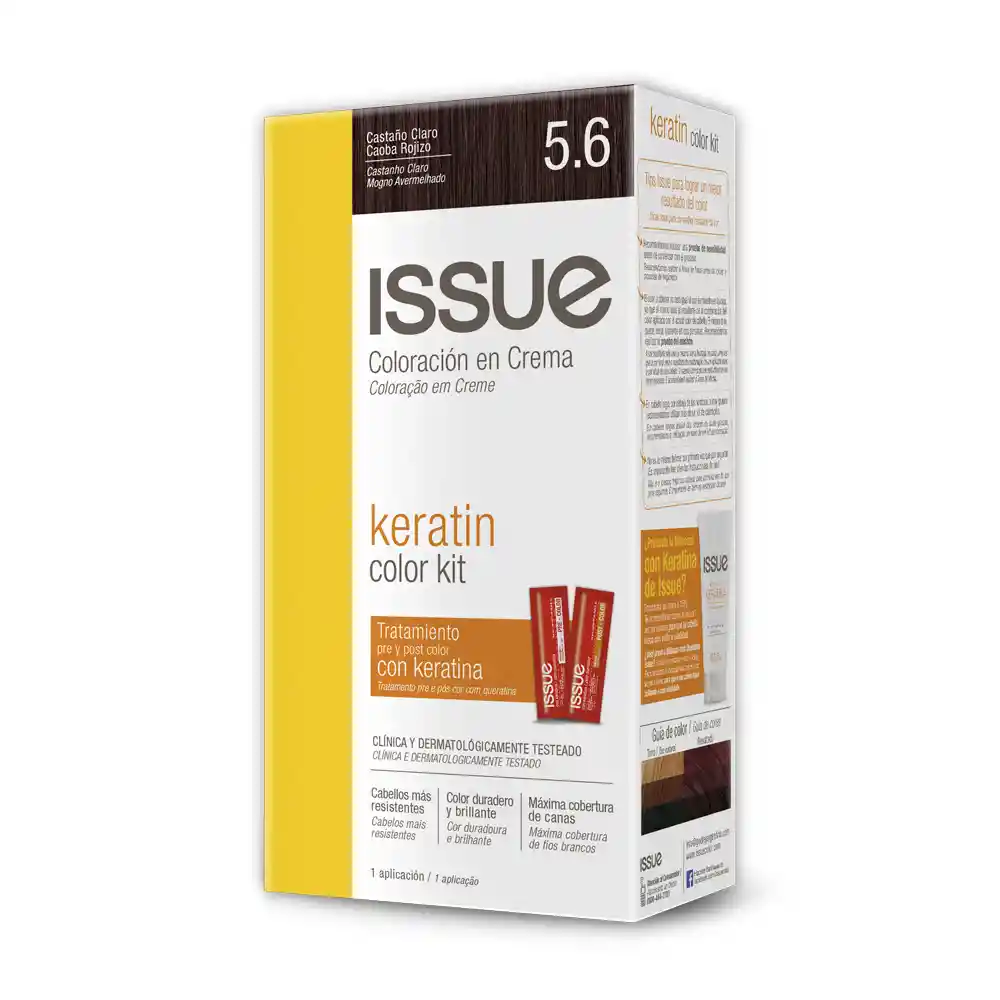 Issue Tinte Capilar Keratin 5.6 Castaño Claro Caoba Rojizo