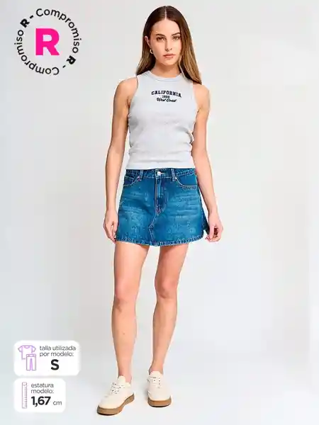 Falda Short Efetra2 Color Azul Denim S S25