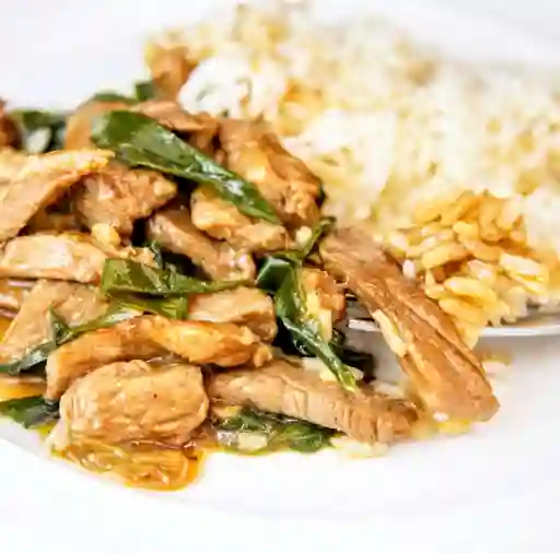 Pollo Mongoliano con Arroz