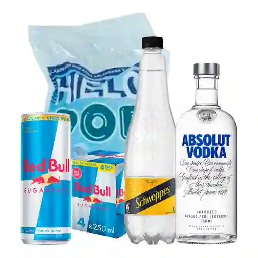 Combo Vodka Absolut Red Bull Zero